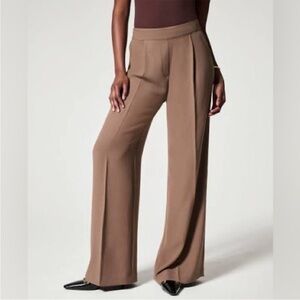 SPANX Wide Leg Trousers in Brown